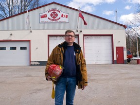 Tom Hunse, an Innisfil volunteer fire captain and full-time Toronto firefighter, is standing up to his union so he can keep helping out in the town. (TOWN OF INNISFIL PHOTO)
