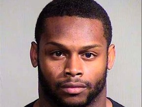 Detectives in Phoenix arrested Cardinals running back Jonathan Dwyer Sept. 17, 2014 on charges of aggravated assault in connection with two alleged incidents of domestic violence in late July. (Reuters/Maricopa County Sheriff's Office/Handout)