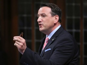 Canada's Natural Resources Minister Greg Rickford speaks during Question Period in the House of Commons on Parliament Hill in Ottawa June 16, 2014. (REUTERS/Chris Wattie)