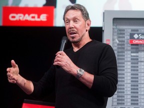 Oracle Corp chief executive Larry Ellison introduces the Oracle Database In-Memory during a launch event at the company's headquarters in Redwood Shores, Calif., in this June 10, 2014 file photo. REUTERS/Noah Berger/Files