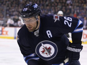 Winnipeg Jets forward Blake Wheeler has been named an assistant captain for the coming season, a tag he wore only occasionally last season. (Kevin King/Winnipeg Sun file photo)