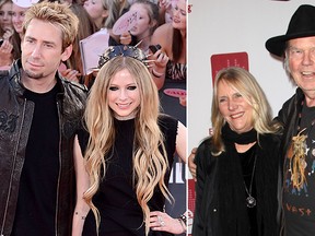 Canadian music couples Chad Kroeger and Avril Lavigne, left, and Neil Young and Pegi Morton Young. (WENN.COM)