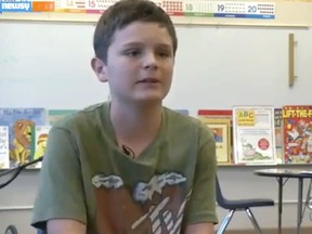 Kyle Bradford was given a detention Tuesday for sharing his lunch at his California school.
(Screenshot from Newsy)