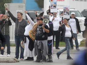 Canadian Museum for Human Rights opened today, in Winnipeg.    Protesters jeered and heckled throughout the opening ceremony.  Friday, September 19, 2014.  Chris Procaylo/Winnipeg Sun/QMI Agency