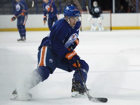 Edmonton Oilers forward Tyler Pitlick (68) is seen during training camp at Rexall Place in Edmonton, Alta., on Friday, Sept. 19, 2014. The NHL hockey team conducted drills and played a scrimmage. Ian Kucerak/Edmonton Sun/ QMI Agency