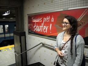 A Chinese restaurant chain is under fire for promoting noodles in Montreal's subway system with the slogan, "Always ready to jump!" (Baptiste Zapirain/QMI Agency)