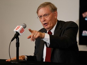 MLB commissioner Bud Selig speaks to the media. (Kelley L Cox-USA TODAY Sports)