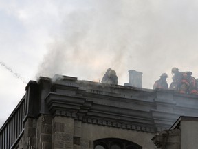 A fire broke out in a building in Old Montreal, Saturday September 20, 2014 afternoon. (MATHIEU LACOMBE / QMI AGENCY)