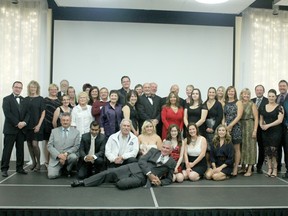 Drayton Valley Town Council members pose on stage with award winners at the Mayor's Gala on Sept. 15.