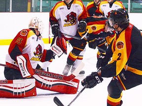 It seems that training camp (above) was a long time ago for the Belleville Bulls, who open their regular season schedule this weekend. (Intelligencer photo)
