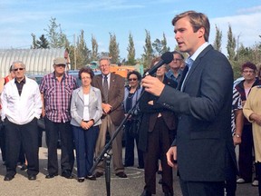 Brian Gallant, leader of the Liberal Association of New Brunswick on the campaign trail Sunday, Sept. 21, 2014. (Paige MacPherson/SUN NEWS NETWORK)