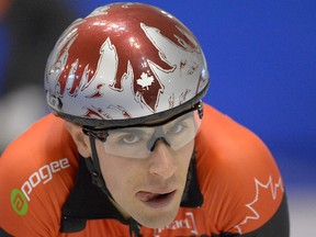 Speed skater Michael Gilday of Yellowknife prepares for a speed skating event at the Olympic Oval in Calgary on October 18, 2012. (AL CHAREST/CALGARY SUN/QMI AGENCY)