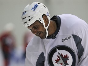 Jets defenceman Dustin Byfuglien sat out Tuesday with a minor injury.