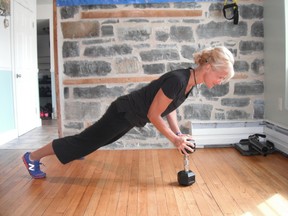 The Tricep Press Off A Dumbbell is an exercise for upper-body core muscle training. (Supplied photo)