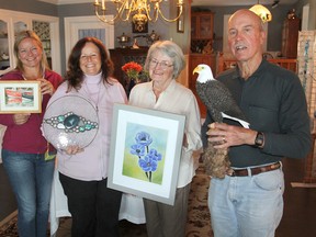 Carola Bomfim Lima, left, Wendy White, Grace Palmer and John Palmer are among the artists who will be displaying their work during the third annual Loyalist Studio Tour on Nicholson Point Road, west of Amherstview. (Michael Lea/The Whig-Standard)