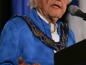 Mississauga Mayor Hazel McCallion gives her final State of City address at the Mississauga Convention Centre on Tuesday, September 23, 2014. (Dave Thomas/Toronto Sun)