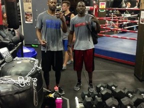Romby Bryant and Clarence Denmark recently hit the Pan Am Boxing Club in the Exchange District to get a workout in and drop a few bombs on the heavy bag.