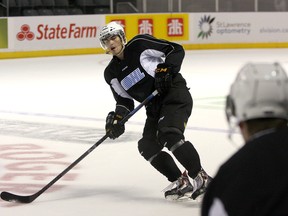 Defenceman Roland McKeown takes part in a Kingston Frontenacs practice at the Rogers K-Rock Centre on Wednesday. (Ian MacAlpine/The Whig-Standard)