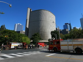 Toronto emergency crews investigate an electrical fire at City Hall in Toronto on Thursday September 25, 2014. (Dave Abel/Toronto Sun)