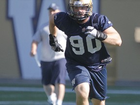 Greg Peach will face his former teammates for the second time this season and hopes he and his D-line brethren can stop the Tiger-Cats run game.