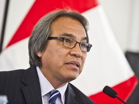 James Anaya, the Special Relator of the United Nations on the Rights of Indigenous peoples, speaks during a press conference in Lima on December 13, 2012. (AFP PHOTO/ERNESTO BENAVIDES)