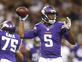 Rookie Minnesota QB Teddy Bridgewater gets the call against the Atlanta Falcons on Sunday. Bridgewater is being pressed into duty after Matt Cassel broke bones in his foot. (USA Today)