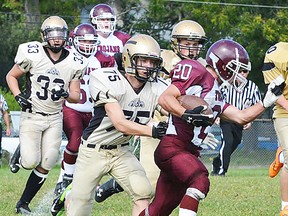 Action from Thursday's Moira vs. Trenton senior football game at Mike Schad Field. (CATHERINE FROST for The Intelligencer)