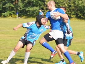The Parkland Sharks men's rugby team finished their season with a 38-12 loss to the Edmonton Pirates on Sept. 13. - April Hudson, Reporter/Examiner