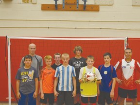 Pictured here (from left to right in back row) are assistant coach, Joost Vandorp, Reece Sparling and Nathan Haas and (from left to right in front row) Colin Howson, Jake McClure, Casey Vandorp, Connor Pullen, Joel Hordijk and head coach, Poncho Melo.