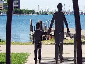 The memorial of the Victims of the Chemical Valley stands as a permanent reminder on Sarnia’s waterfront of the deaths caused by asbestos-related cancers.