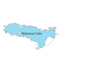 There are many villages and communities around Wabamun Lake, as well as industrial development. The thin black line stretching across the northern border and southernmost edge of the lake is a CN Rail track. - Map compiled by April Hudson, Reporter/Examiner