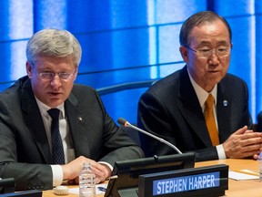 Stephen Harper and Ban-ki Moon. Reuters