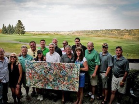 Recognize anyone? These 15 participants in last Monday’s Ronald McDonald House Northern Alberta Charity Golf Classic each contributed $1,000 towards the ‘group purchase’ of a special painting created by the sick kids at RMHNA.