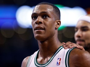 Celtics point guard Rajon Rondo broke a finger on his left hand Thursday and will be out six to eight weeks. (Greg M. Cooper/USA TODAY Sports)
