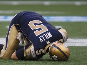 Bombers QB Drew Willy came back, but couldn't rise to the challenge on Saturday. (KEVIN KING/Winnipeg Sun)