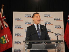 Barrie MP Patrick Brown announced his intention to seek the leadership of the Progressive Conservative Party of Ontario during a celebration at the Southshore Centre in Barrie, Ont., on Sunday afternoon. (IAN MCINROY/QMI Agency)