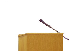 podium and speech