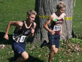 Strathroy boys, William Stewart, who competes for the Banting Broncos, and Kyle Buren who runs for the Holy Cross Centurions finished first and second, respectively, while leading the rest of the field by nearly three hundred metres at the Springbank Cross Country Meet September 23. submitted