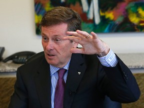 John Tory meets with the Toronto Sun editorial board at the Sun offices on Tuesday September 30, 2014. (Michael Peake/Toronto Sun)