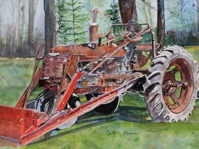 Vintage Farm Technology in watercolour by Maribeth Stevenson. (Contributed photo)