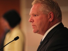 Doug Ford at a mayoral debate at the downtown YMCA Tuesday September 30, 2014. (Stan Behal/Toronto Sun)