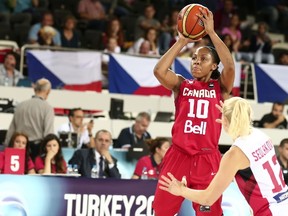 Team Canada's Nirra Fields goes up for a jump shot against the Czech Republic during Wednesday's game in Ankara, Turkey. (FIBA.com)