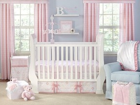 Using neutral colours such as white and powder blue can create a baby girl?s nursery that can easily be transformed to a young boy?s bedroom.