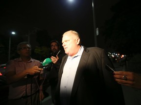 Rob Ford outside Joe Piccininni Community Centre - came to support his brother at the debate but said he was overcome by heat and couldn't breathe, Wednesday October 1, 2014. (Jack Boland/Toronto Sun)