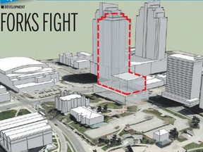 30-storey highrise tower proposed there with 200 residential units and 4,500 sq. m. of commercial space.
