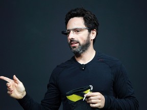 Sergey Brin, CEO and co-founder of Google, wears Google Glass during a product demonstration during Google I/O 2012 at Moscone Center in San Francisco, June 27, 2012. REUTERS/Stephen Lam