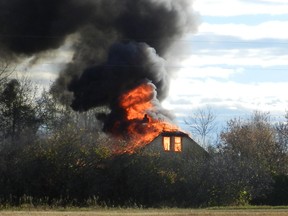 Human remains were found after a house fire near Boyle, Alberta, Oct. 1, 2014. (RCMP photo)