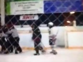 A fight broke out during a preteen hockey game in Winnipeg last February. (YouTube.com)