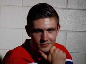 Third overall pick Leon Draisaitl of the Edmonton Oilers poses for a portrait during the 2014 NHL Draft at the Wells Fargo Center on June 27, 2014 in Philadelphia, Pennsylvania. He's making a great case to start the regular season with the Oilers.   (Jeff Zelevansky/Getty Images/AFP)