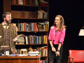 Blair Williams, left, as Frank and Charlotte Gowdy as Rita in Educating Rita, a Thousand Islands Playhouse production. (Supplied photo)
